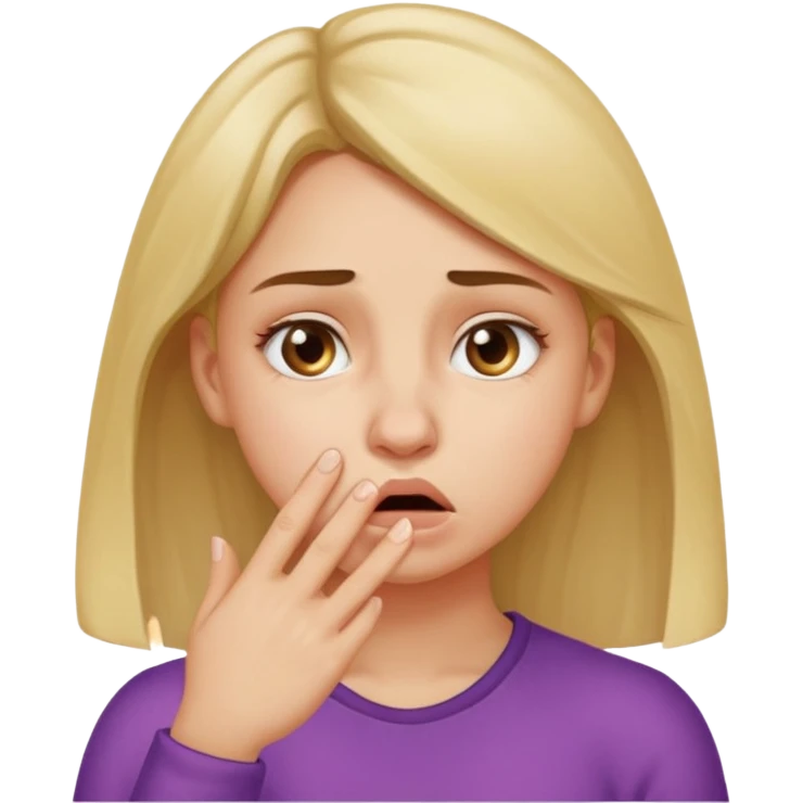 girl touching her for bad smell emoji