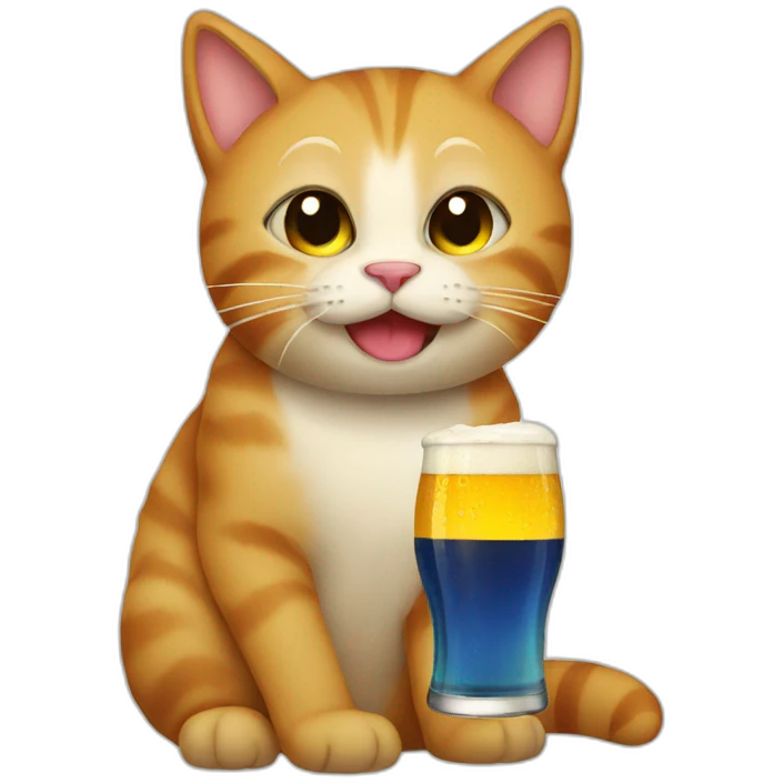 Cat drinking beer emoji