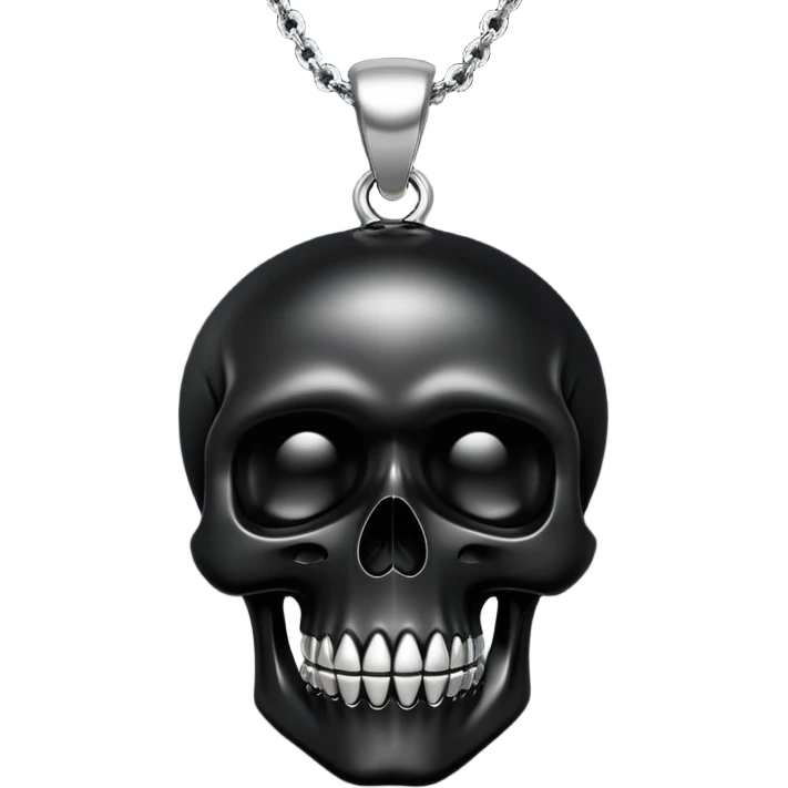 A black skull pendant emoji
