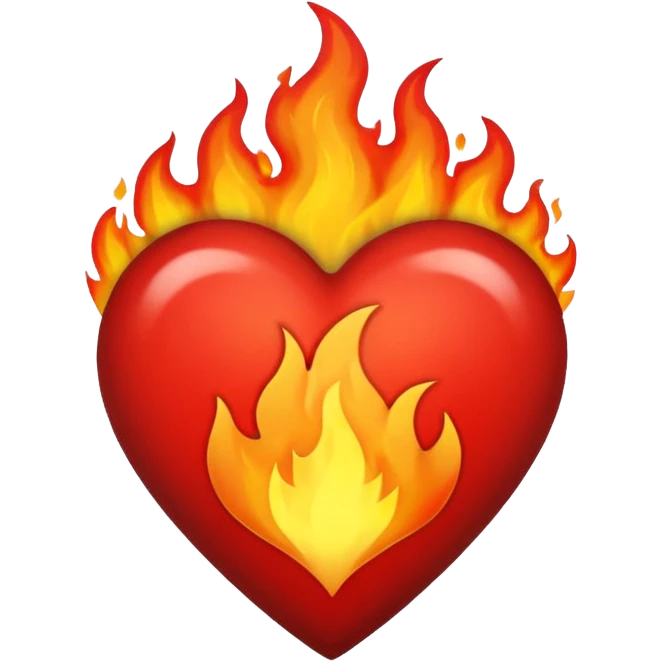 Black and red heart on fire emoji