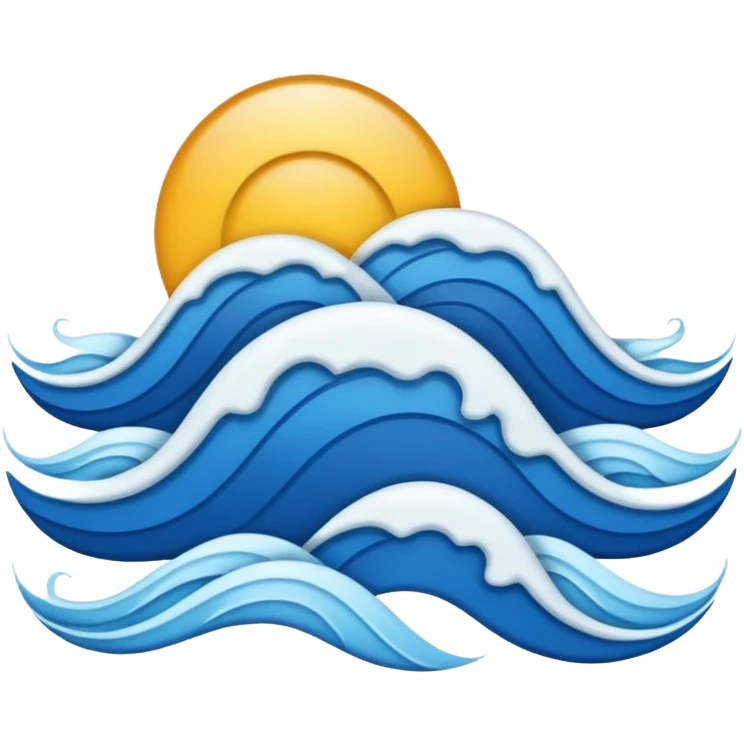 emoji-style icon for AsiaLuxe Travel featuring blue wavy symbol from logo, simple and recognizable emoji