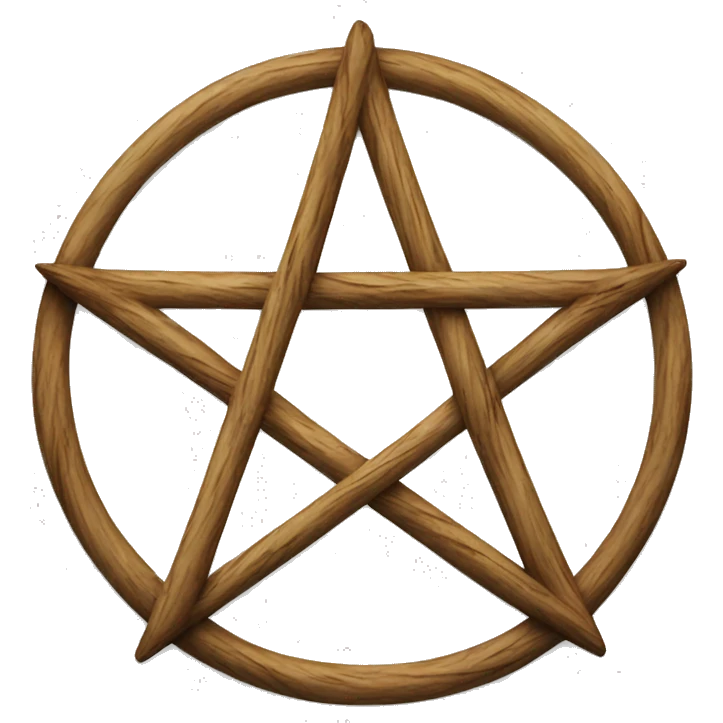 Pentagram made from wooden sticks  emoji