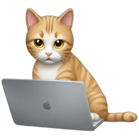Cat using laptop emoji