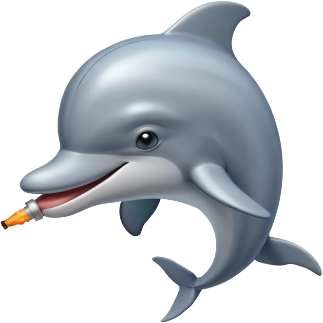Dolphin blowing smoke emoji