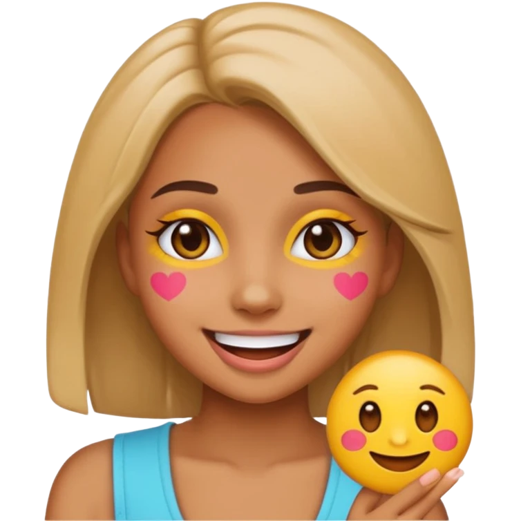 A baddie girl giving cute vibes but don't make it look like more of a human emoji more of a emoji emoji