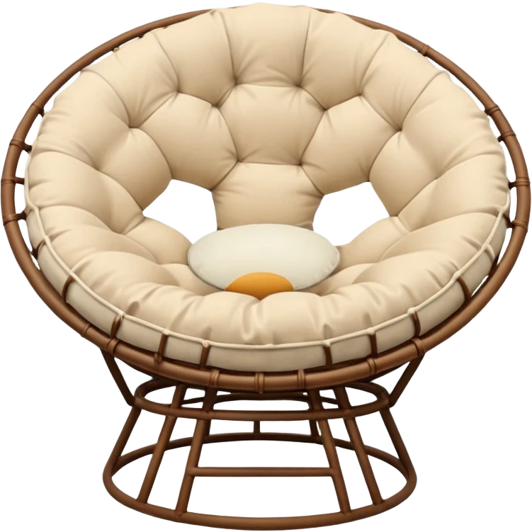 Light brown Papasan chair with cream cushion emoji