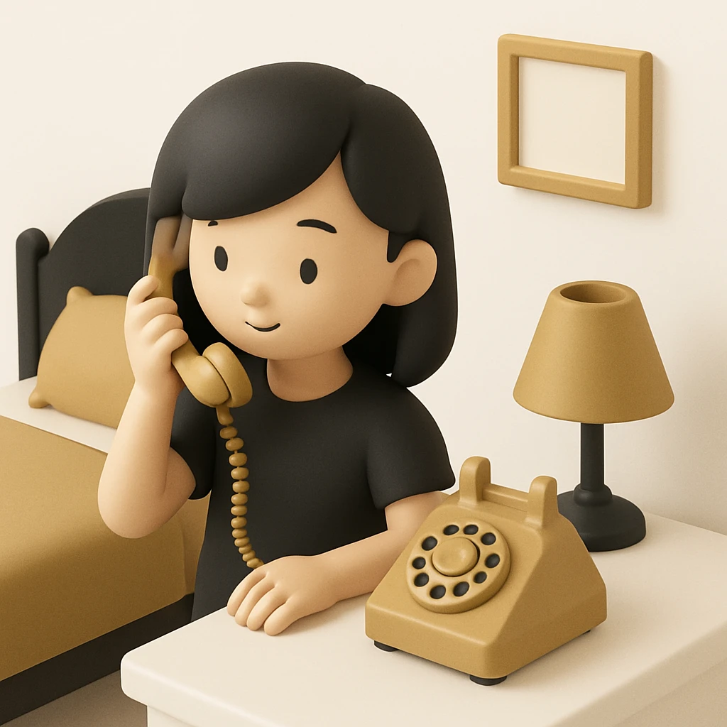 girl talking on telephone in her room emoji