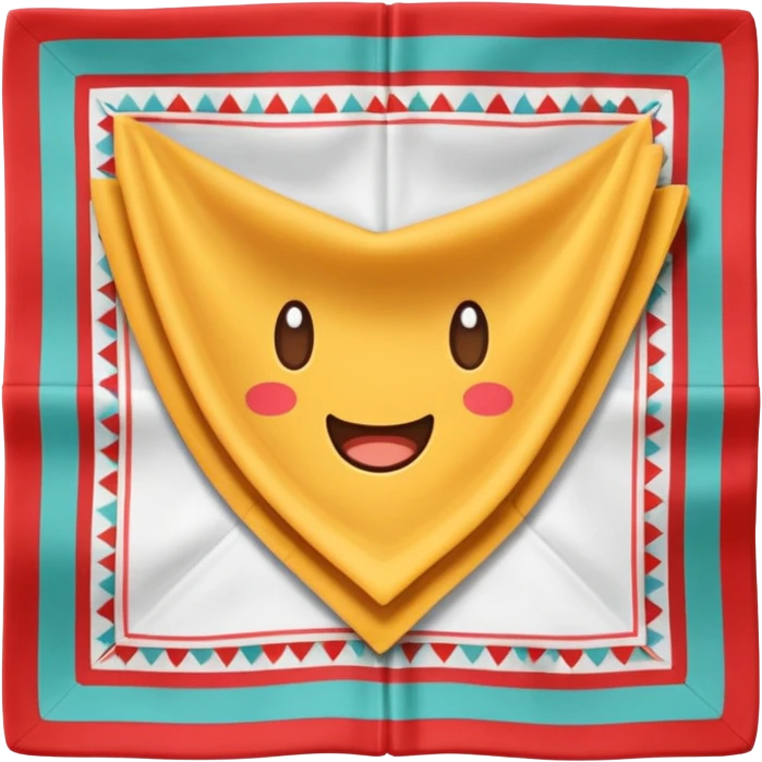 flapped patterned napkin emoji