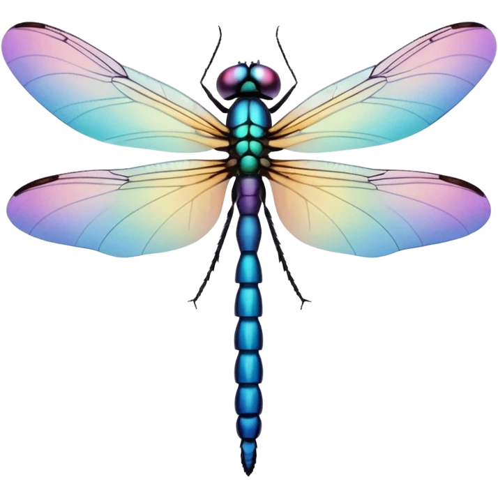 Peaceful Dragonfly change color  keep  black background  emoji