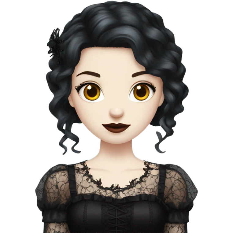 Gothic girl with dark red hair  emoji