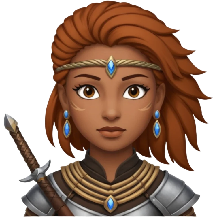 ESO female breton warrior brown skin with lashes and earrings emoji