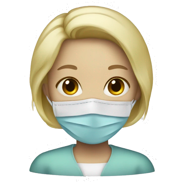 Blonde embalmer girl wearing mask emoji