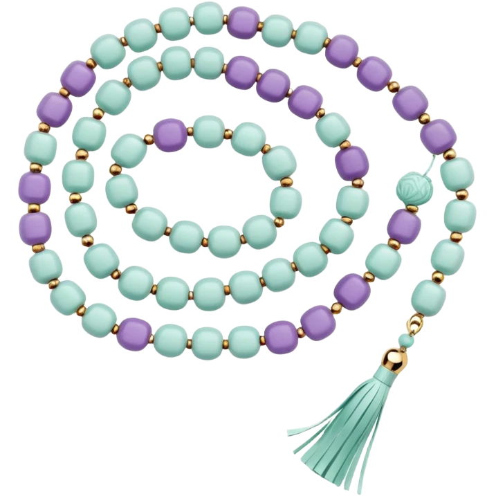 Light mint purple floral Muslim prayer beads emoji