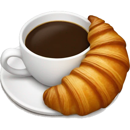 Croissant with coffee emoji