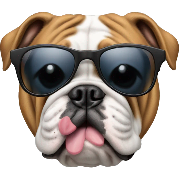 english bulldog with sunglasses emoji