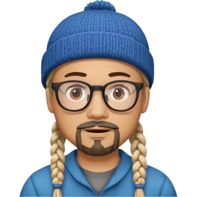 man with braids glasses beanie and goatee emoji