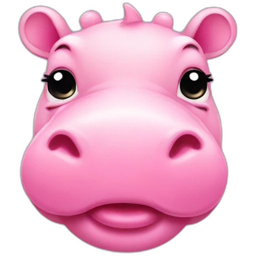 cute pink hippo showing his tongue emoji