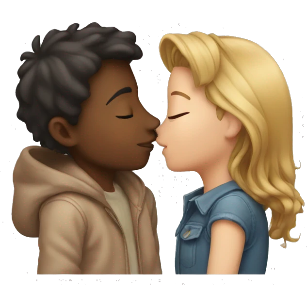 Boy and girl kissing  emoji