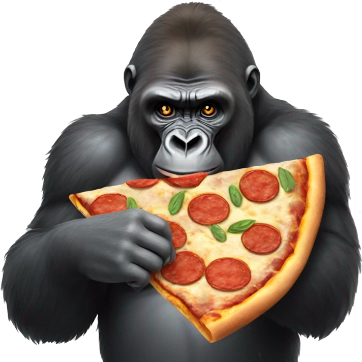 Gorilla eating pizza emoji