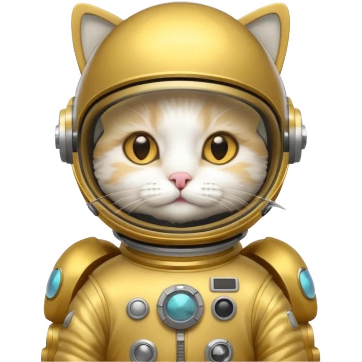 white cat gold Astronaut emoji
