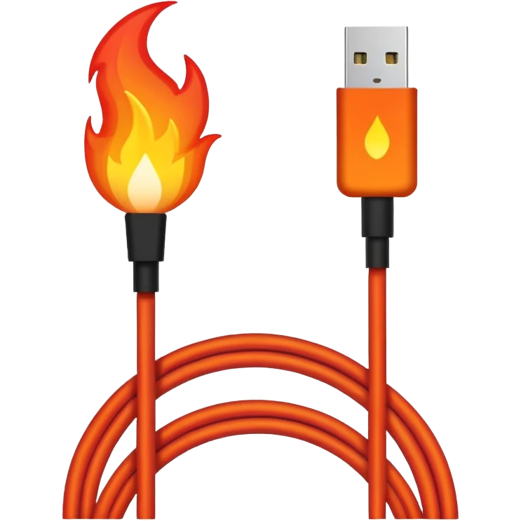 a fire usb-C cable emoji