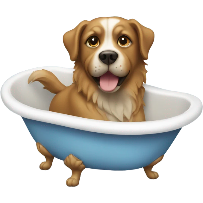 Dog in bath emoji