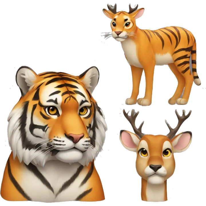 Tiger and deer emoji
