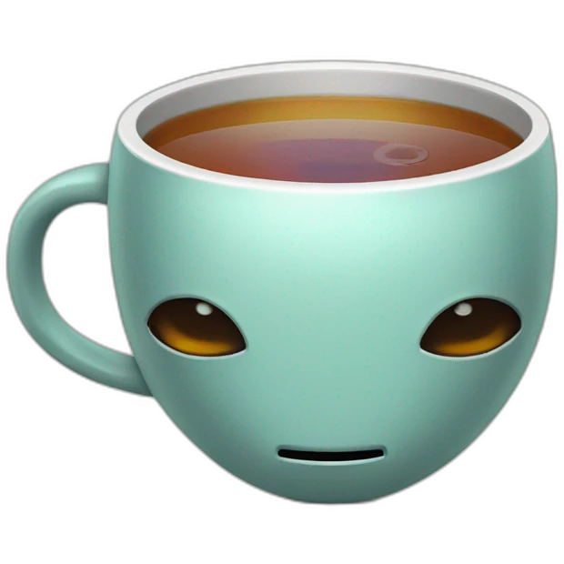 ROBOT emoji sip TEA emoji