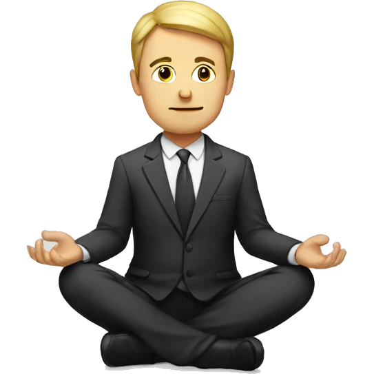 European man in suit meditating emoji