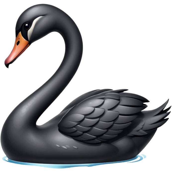 black shiny weeping swan emoji