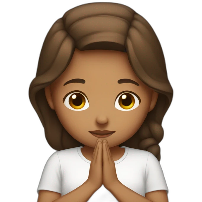 brown hair girl praying emoji
