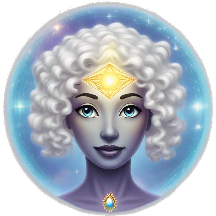 Pleiadian radiant glowing diva woman female third eye emoji