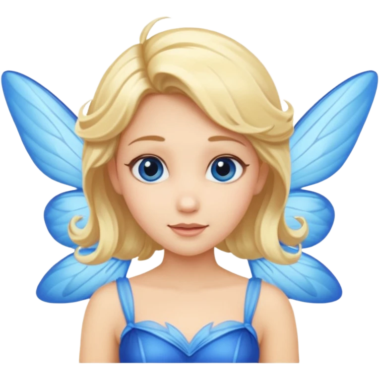 Flying blue fairy with blonde hair emoji