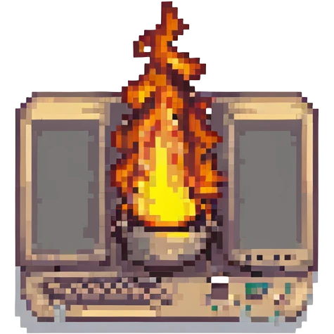 Computer on fire emoji