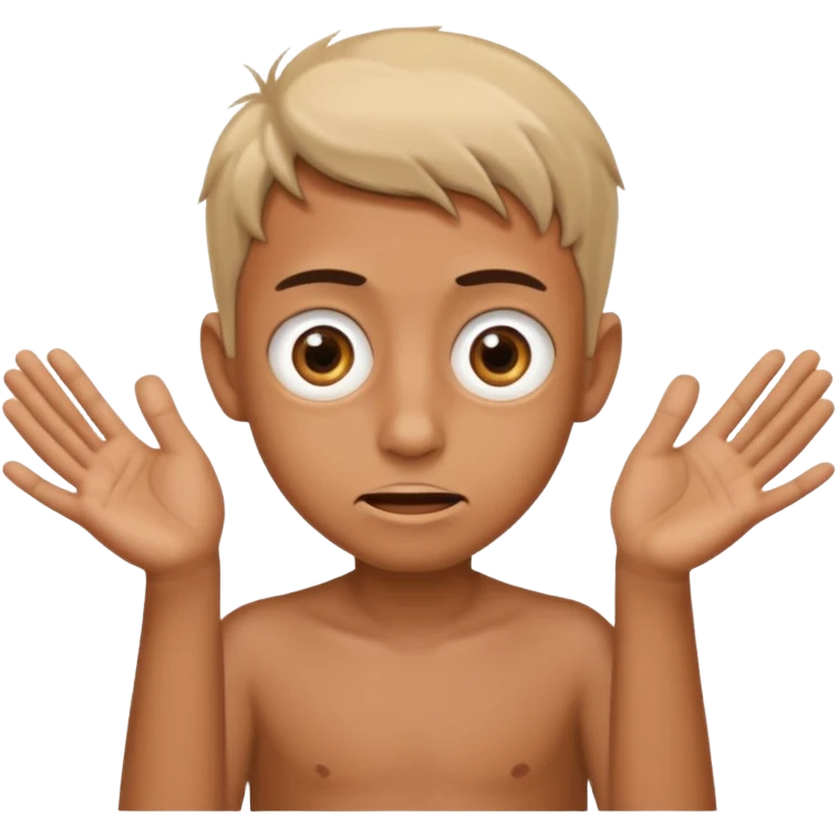 a boy he was using his hands, insane 67 emoji