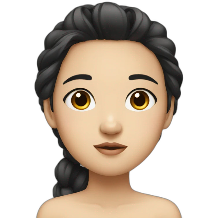 Side eye OK asian girl face with black hair emoji