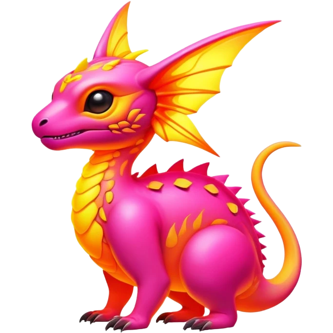Exotic futuristic lush warm-colored neon Fakémon-creature emoji