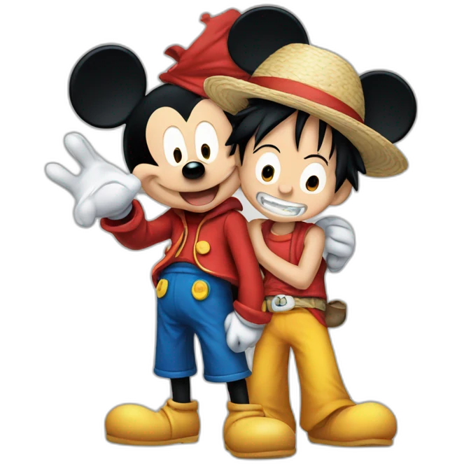 Mickey mouse with luffy emoji