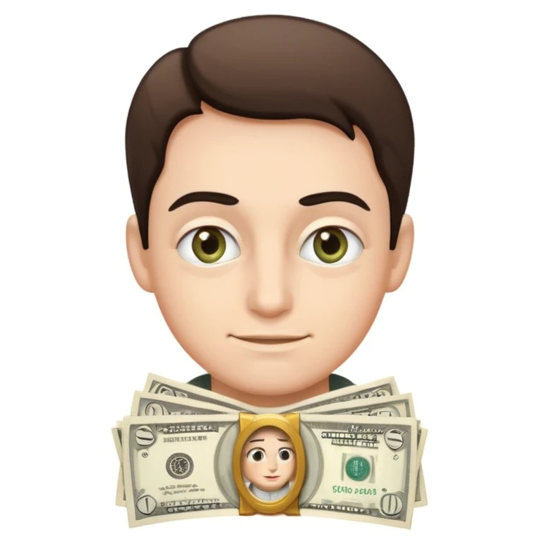 emoji with a snobby smrik with money eyes emoji