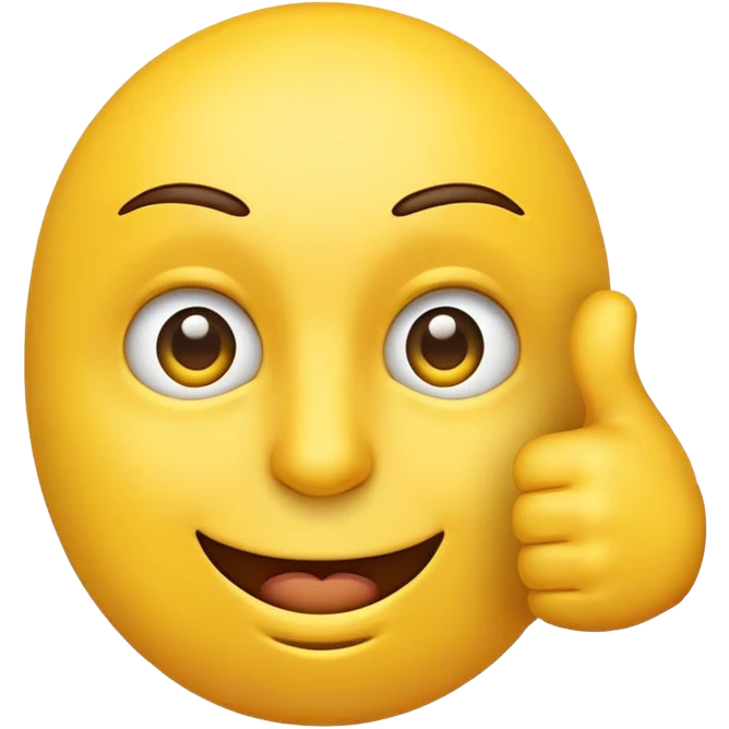 a side eye emoji doing thumbs up emoji