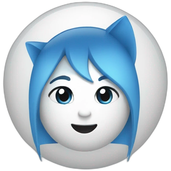 coeur avec un dégrader blanc et bleu emoji