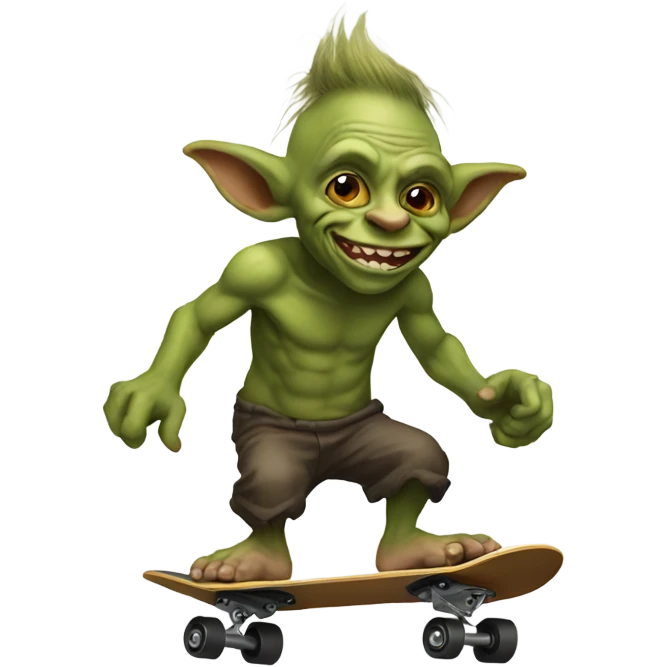 Goblin troll skateboarding emoji