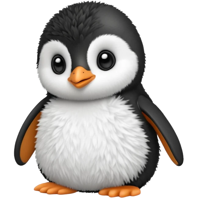 Adorable fluffy baby penguin plushy with the initials YH emoji