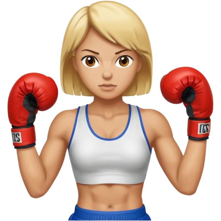 blonde female boxer emoji