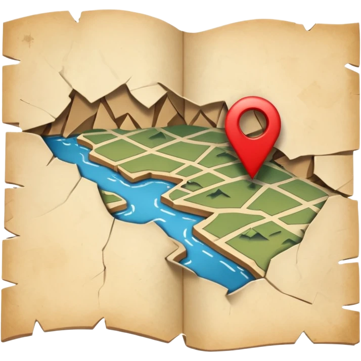 a broken map emoji