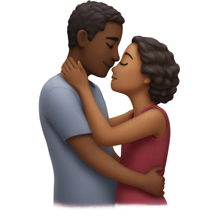 2 people kissing romantically, hearts in background emoji