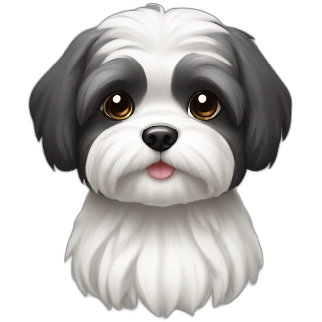 Shitzu roux gris noir et blanc emoji