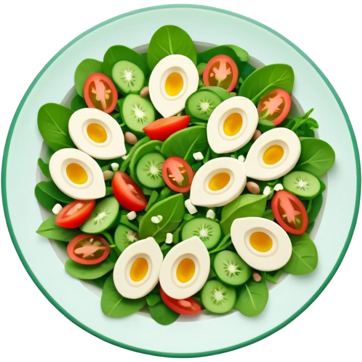 Salad community avatar in clean style illustration. Classic salads like Olivier, Greek or Tashkent, vibrant greens and colorful ingredients, simple shapes, flat design, high contrast, fresh and inviting. emoji