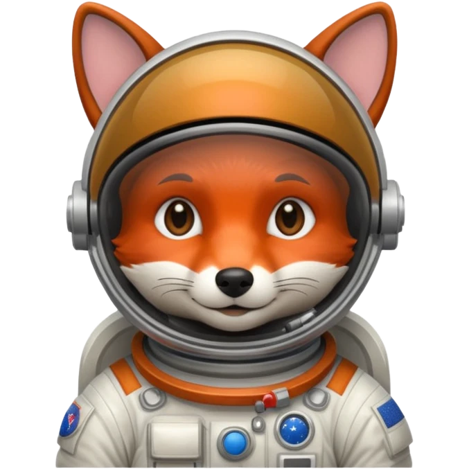 dark brown fox astronaut emoji