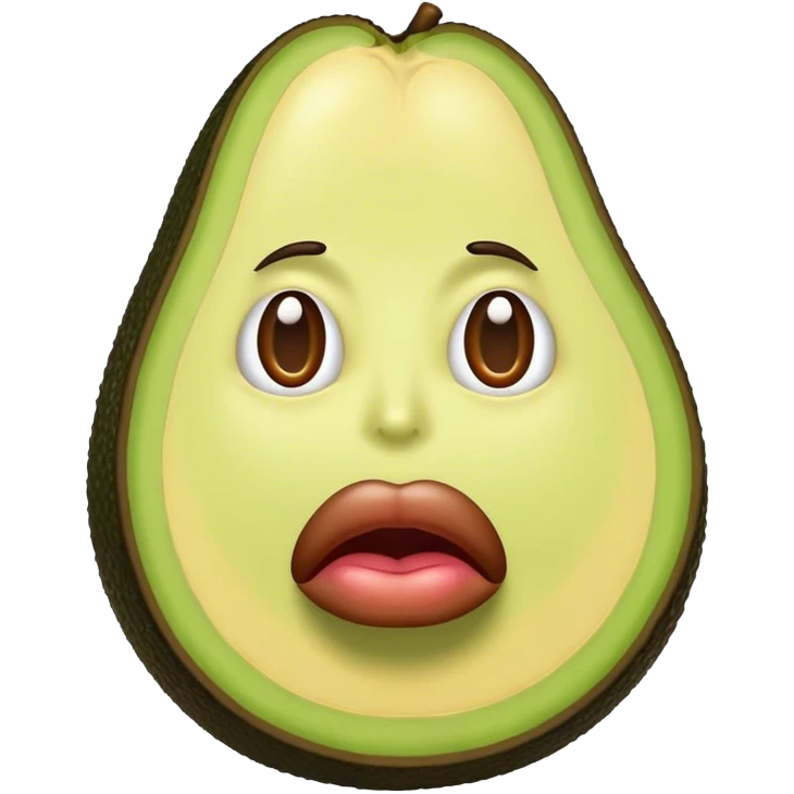Aguacate con labios grandes emoji
